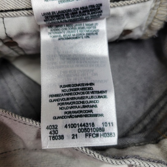 Levi's 501 0989 42 x 32 Straight Fit Light Gray Denim Jeans Made in Mexico - Picture 7 of 11